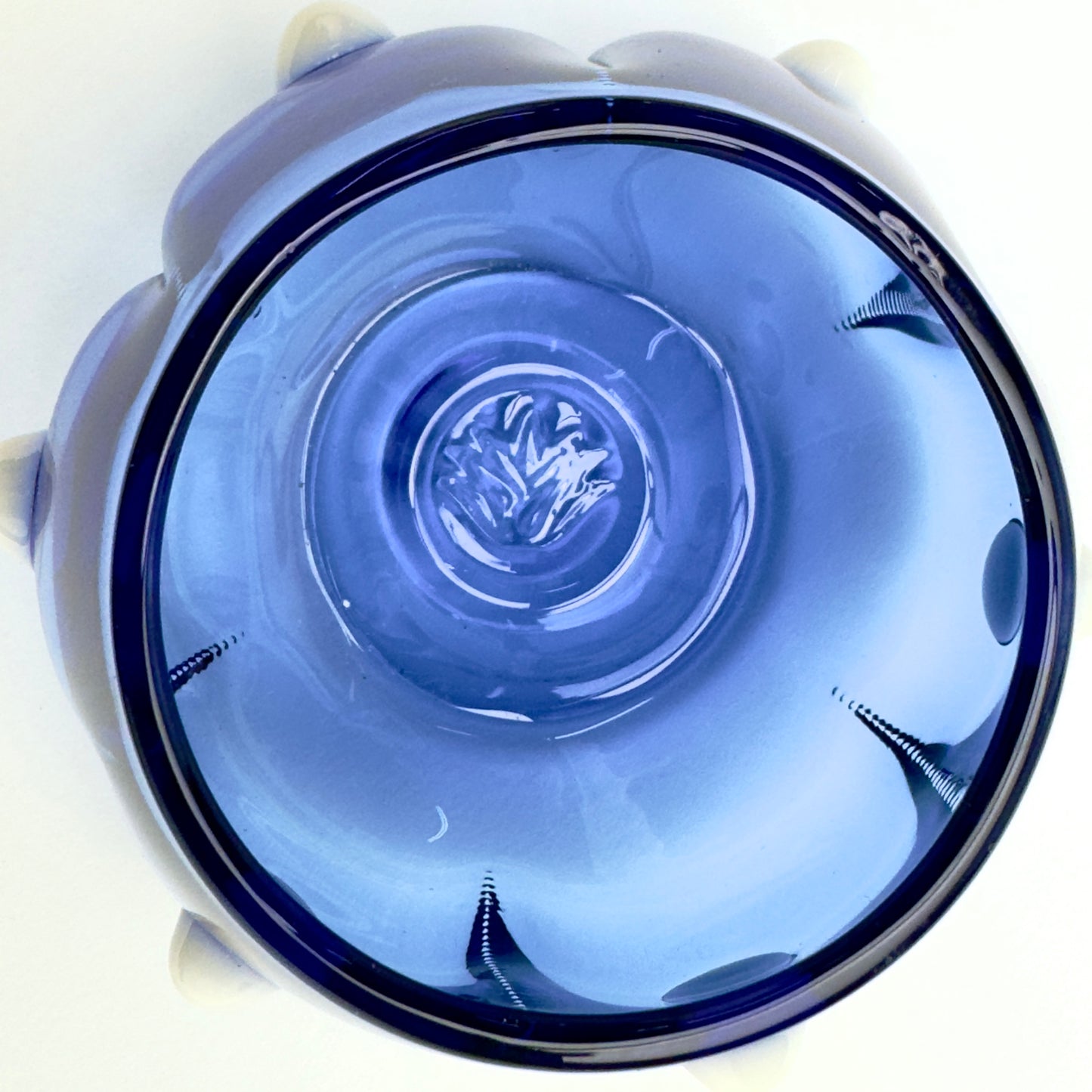 Peyote Con Fruta Copita, Cobalt Blue Cup, White Fruit Accent, Mexican Pottery, Handcrafted Ceramic Art, Decorative Tableware