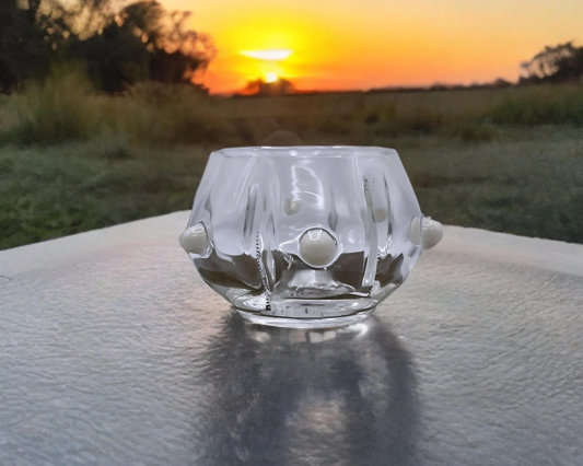 Peyote con Fruta" Copita, Crystal Shot Glass, White Fruit Design, Handcrafted Glass, Unique Drinkware, Gift for Hosts